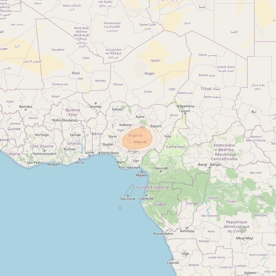 Hylas 4 at 34° W downlink Ka-band S21 User Spot beam coverage map