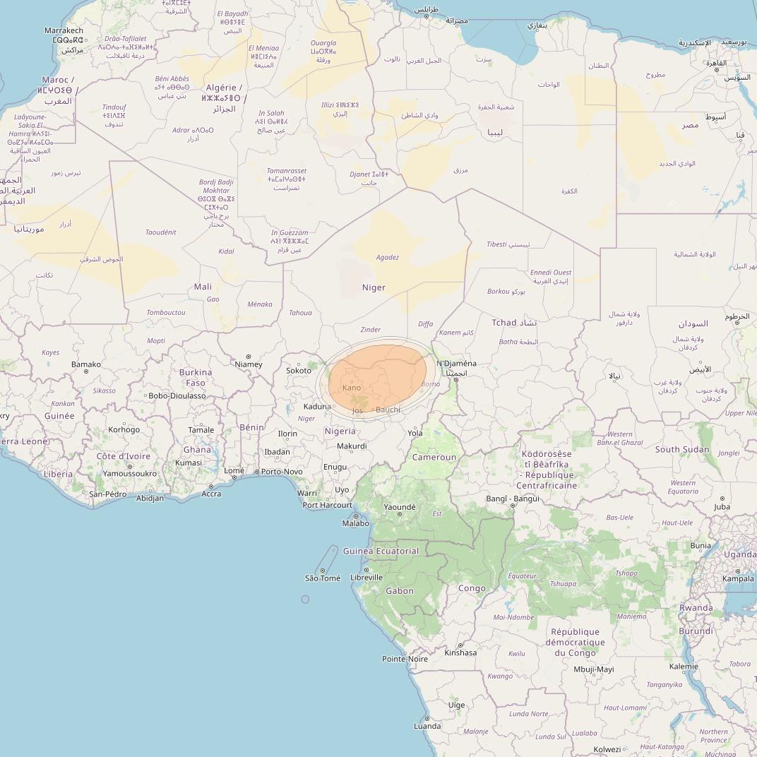 Hylas 4 at 34° W downlink Ka-band S24 User Spot beam coverage map