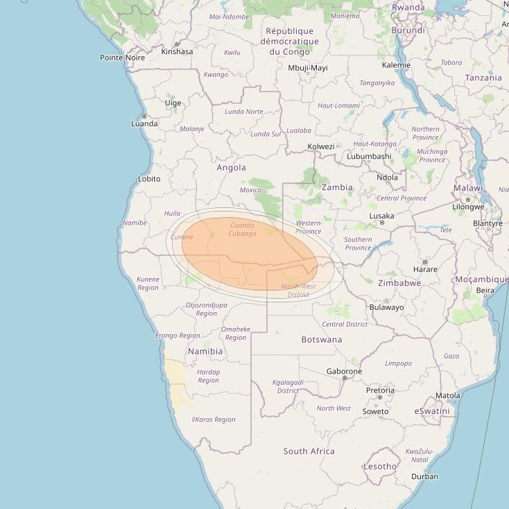 Hylas 4 at 34° W downlink Ka-band S37 User Spot beam coverage map