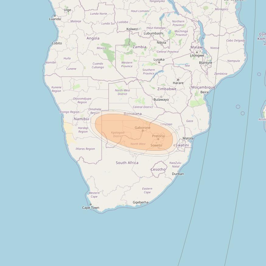 Hylas 4 at 34° W downlink Ka-band S43 User Spot beam coverage map