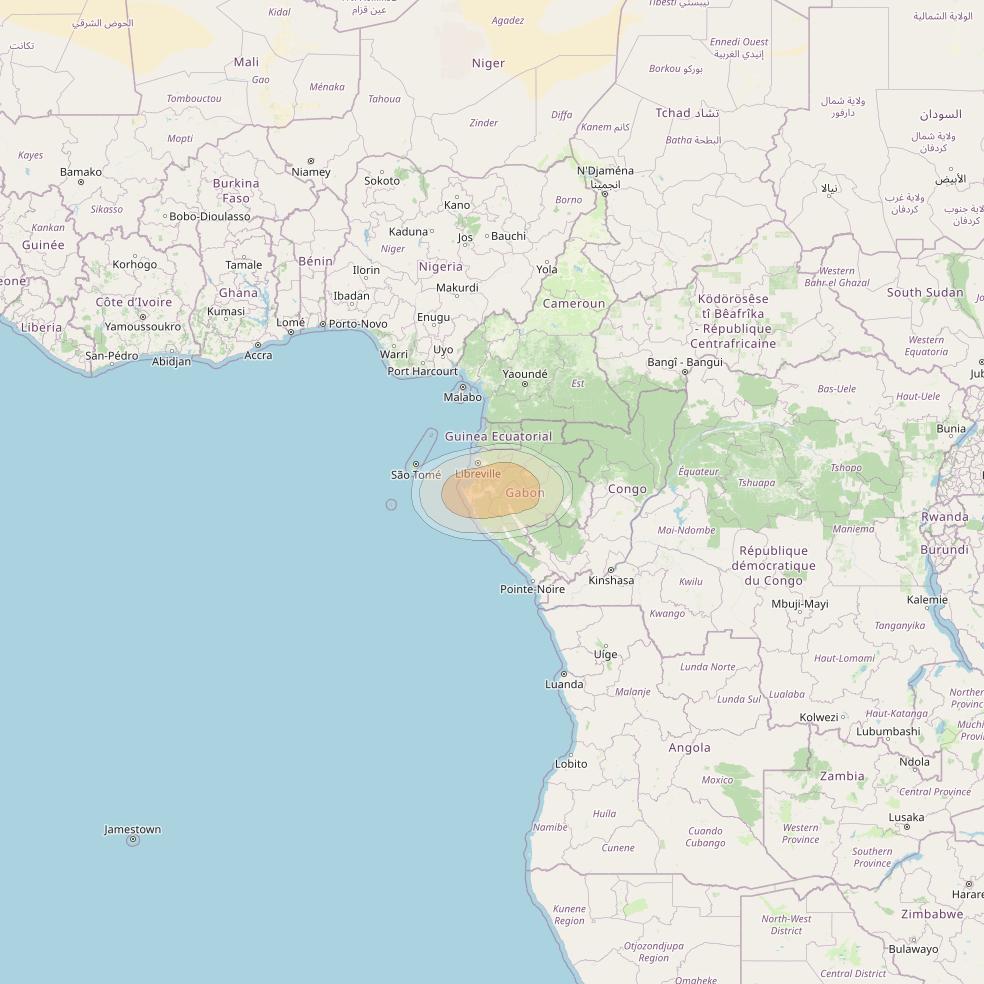 Hylas 4 at 34° W downlink Ka-band S53 User Spot beam coverage map