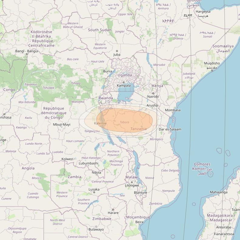 Hylas 4 at 34° W downlink Ka-band S60 User Spot beam coverage map