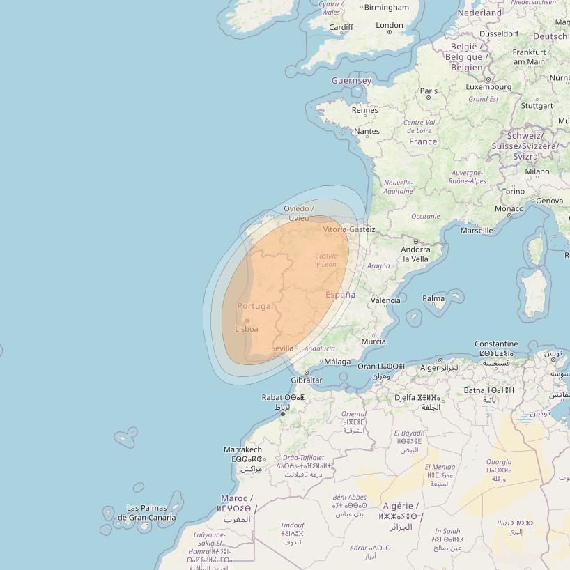 Hylas 4 at 34° W downlink Ka-band S66 User Spot beam coverage map