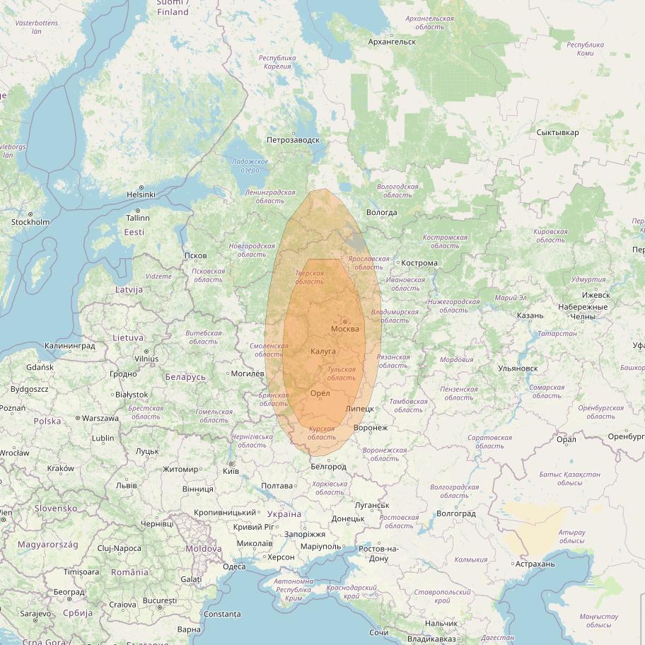 Express AMU1 at 36° E downlink Ka-band Spot 8 beam coverage map