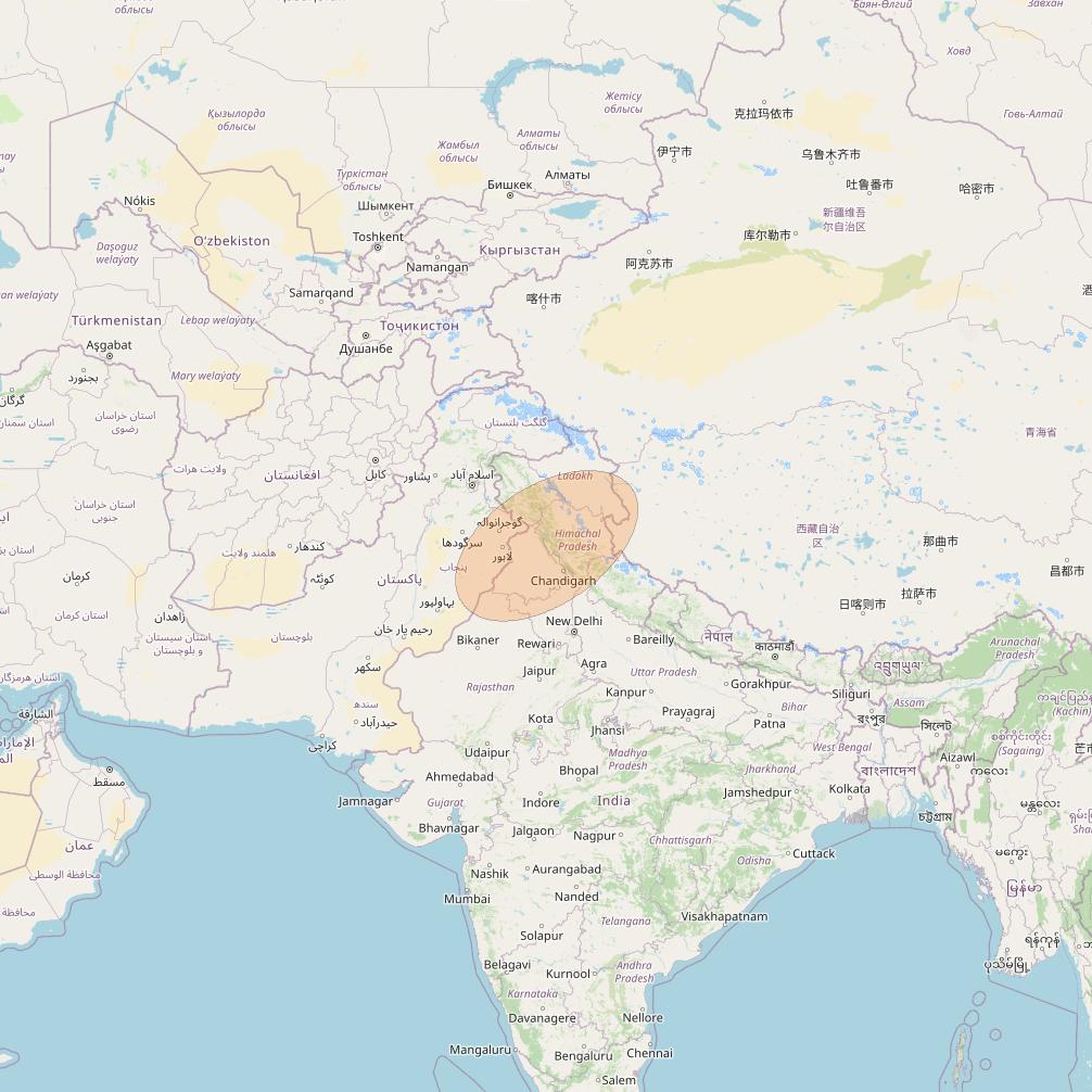 Paksat-MM1 at 38&deg; E downlink Ka-band S05 User Spot beam coverage map
