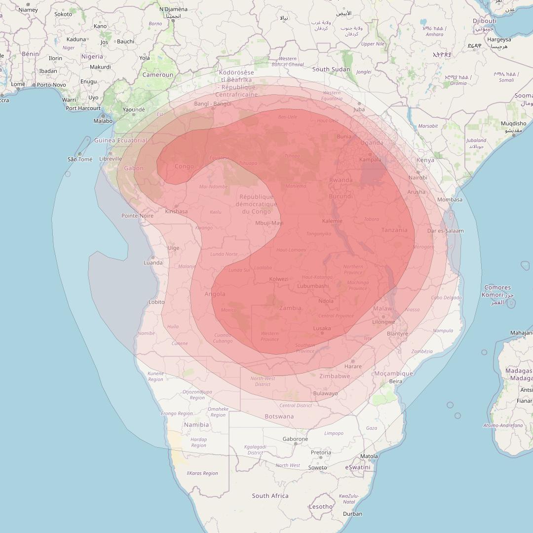 Eutelsat 3B at 3° E downlink Ku-band Steerable (provisional) beam coverage map