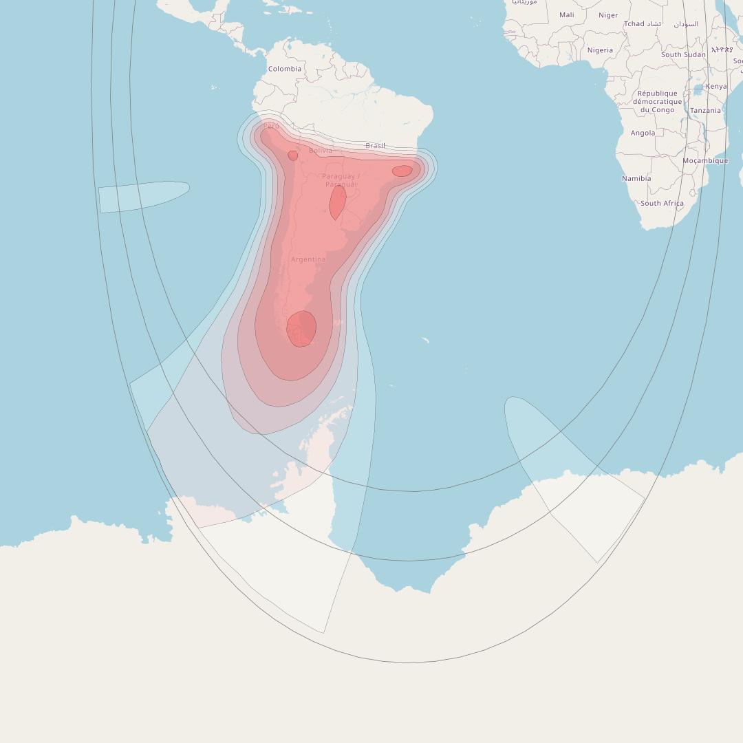 SES 6 at 40° W downlink Ku-band South Cone beam coverage map