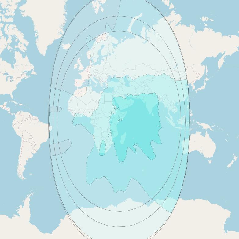 Nigcomsat 1R at 42° E downlink L-band Navigation payload L5 beam coverage map