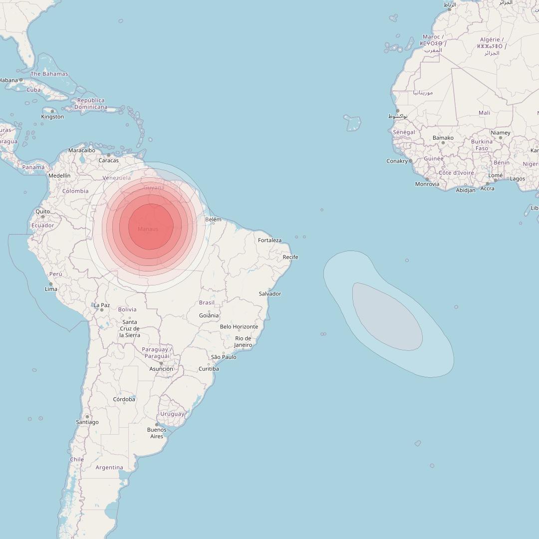 Intelsat 32e at 43° W downlink Ku-band B1VD User Spot beam coverage map