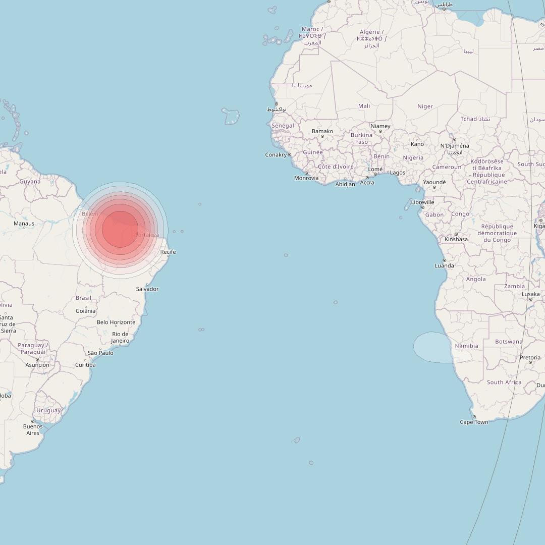 Intelsat 32e at 43° W downlink Ku-band B3VD User Spot beam coverage map