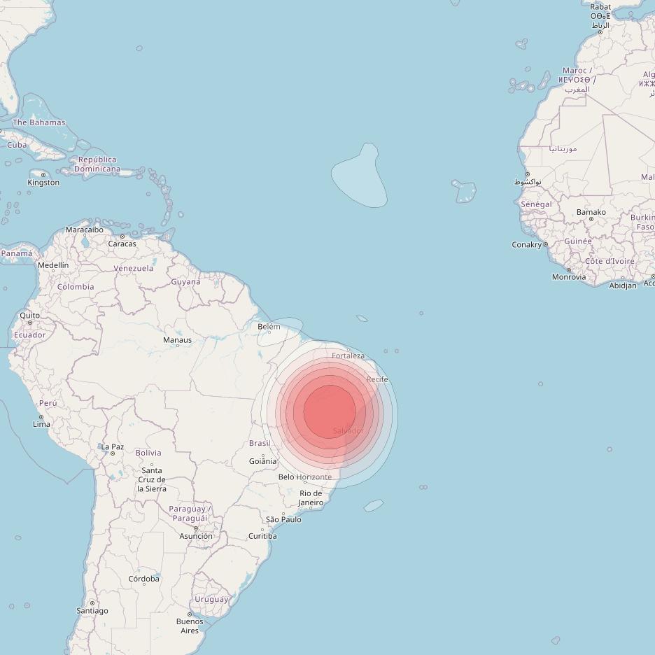 Intelsat 32e at 43° W downlink Ku-band B6VD User Spot beam coverage map