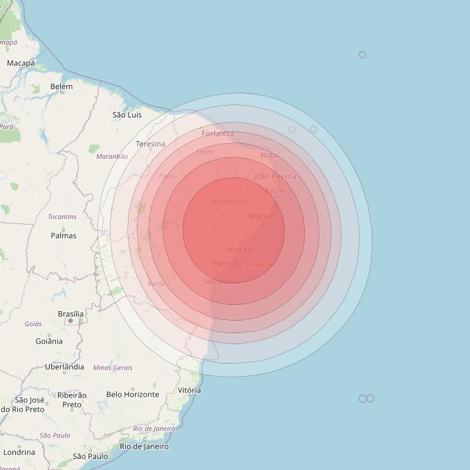 Intelsat 32e at 43° W downlink Ku-band B7HD User Spot beam coverage map