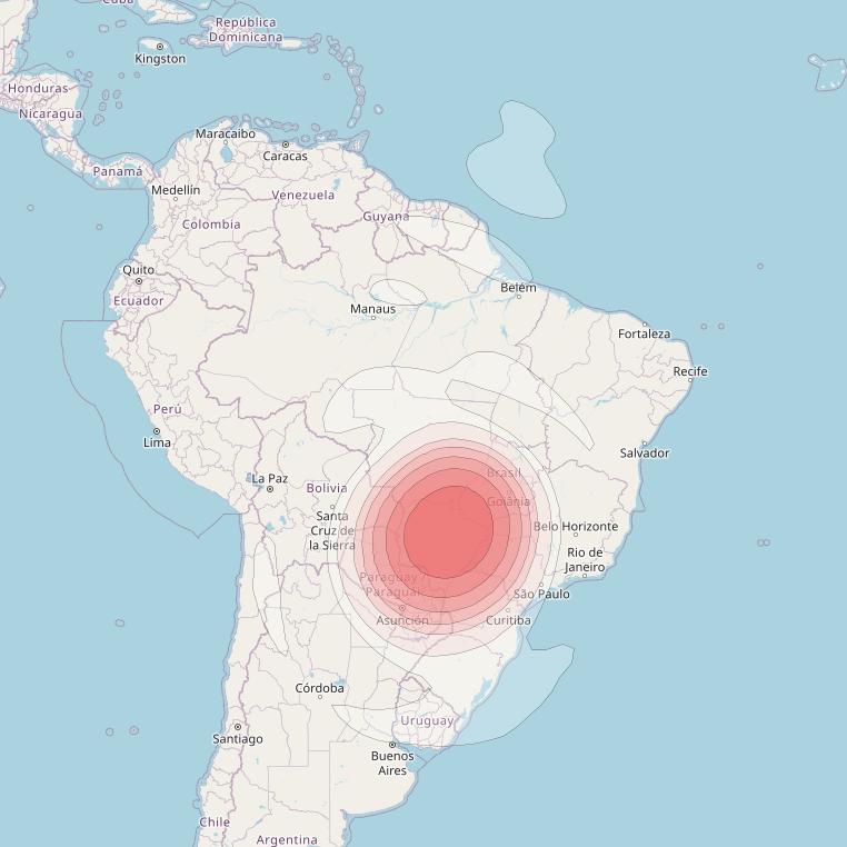 Intelsat 32e at 43° W downlink Ku-band BCVD User Spot beam coverage map