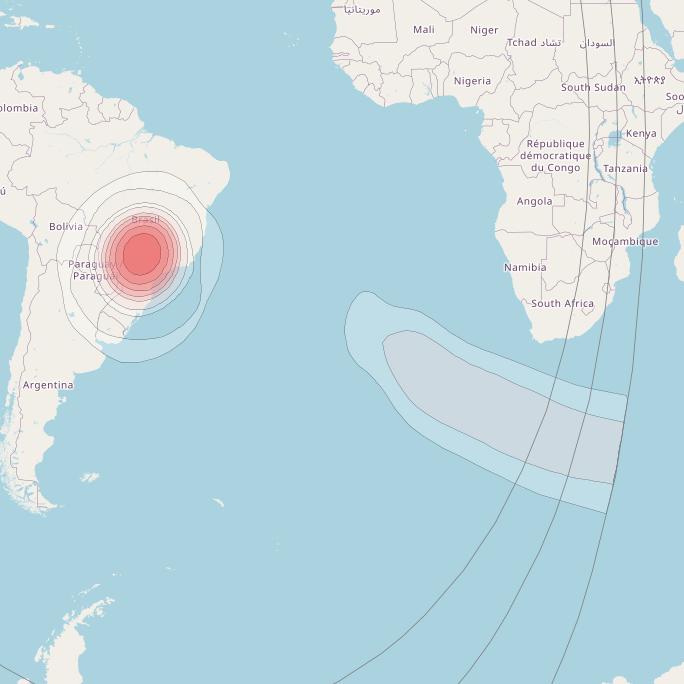 Intelsat 32e at 43° W downlink Ku-band BEVD User Spot beam coverage map