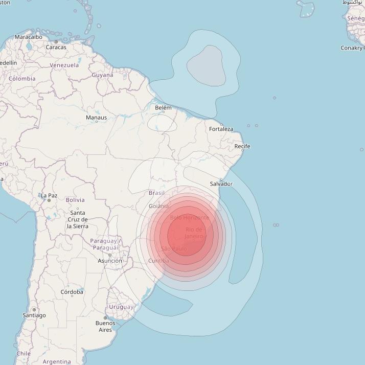 Intelsat 32e at 43° W downlink Ku-band BGHD User Spot beam coverage map