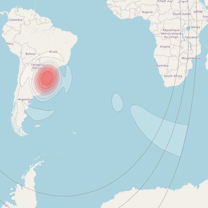 Intelsat 32e at 43° W downlink Ku-band BKVD User Spot beam coverage map