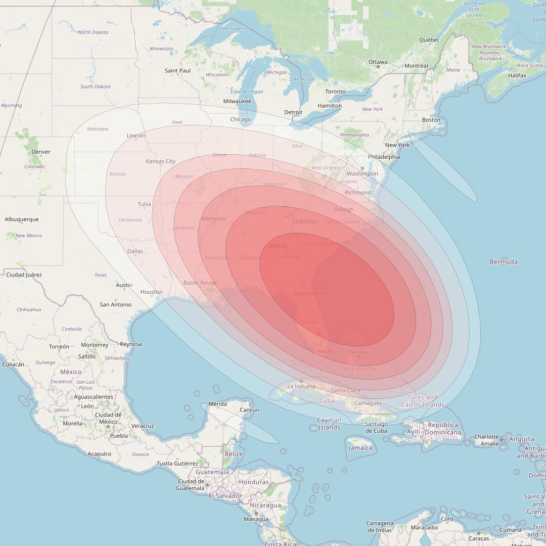 Intelsat 32e at 43° W downlink Ku-band GBHD Gateway beam coverage map