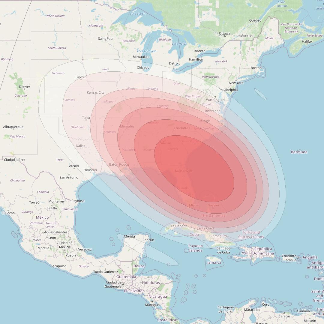 Intelsat 32e at 43° W downlink Ku-band GBVD Gateway beam coverage map