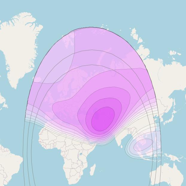 Azerspace at 46° E downlink C-band Central Asia and Europe beam coverage map