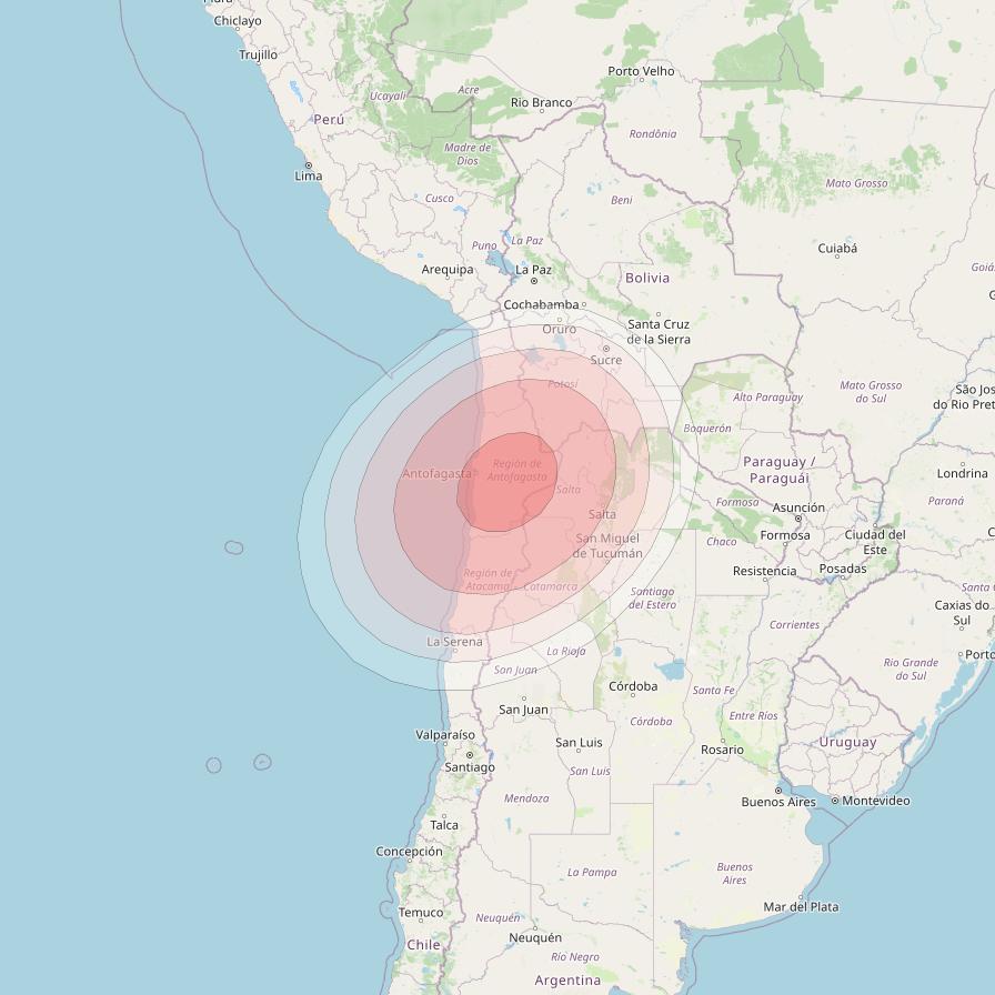 SES 14 at 47° W downlink Ku-band A01 User Spot beam coverage map