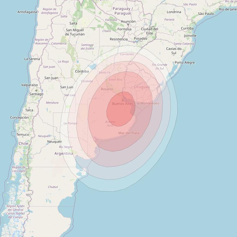 SES 14 at 47° W downlink Ku-band A04 User Spot beam coverage map