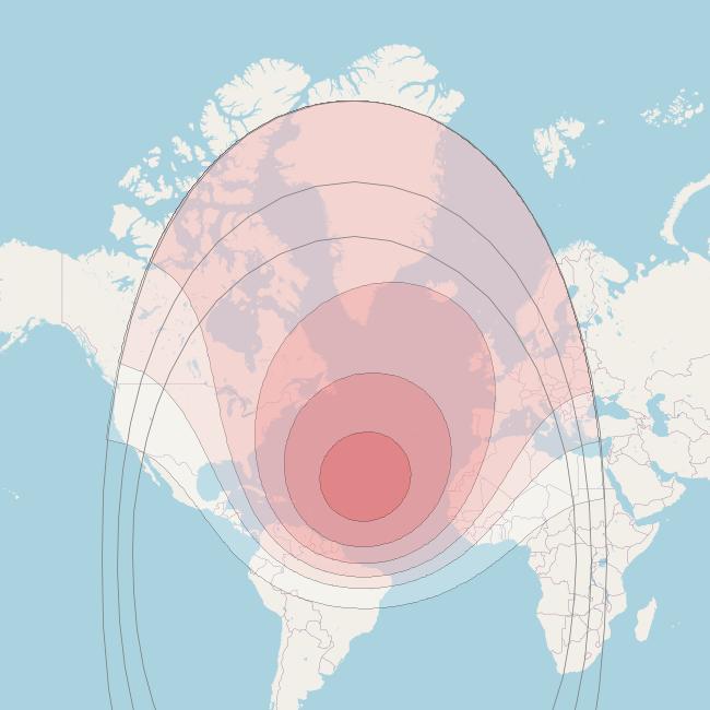 SES 14 at 47° W downlink Ku-band Atlantic beam coverage map