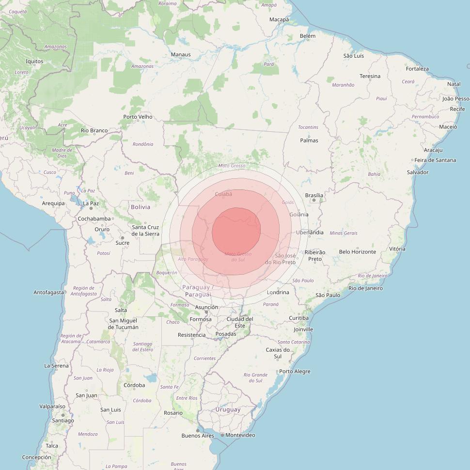 SES 14 at 47° W downlink Ku-band B04 User Spot beam coverage map