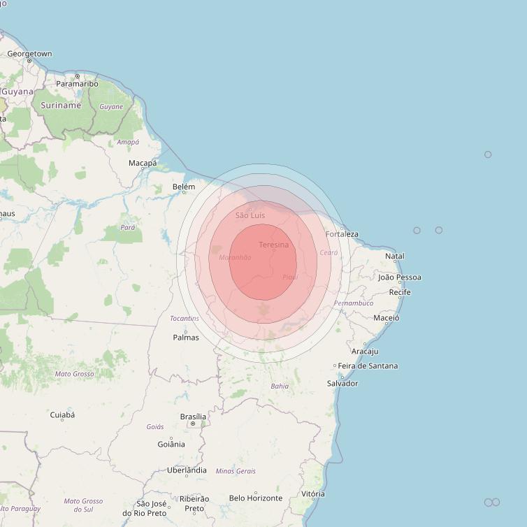 SES 14 at 47° W downlink Ku-band B06 User Spot beam coverage map