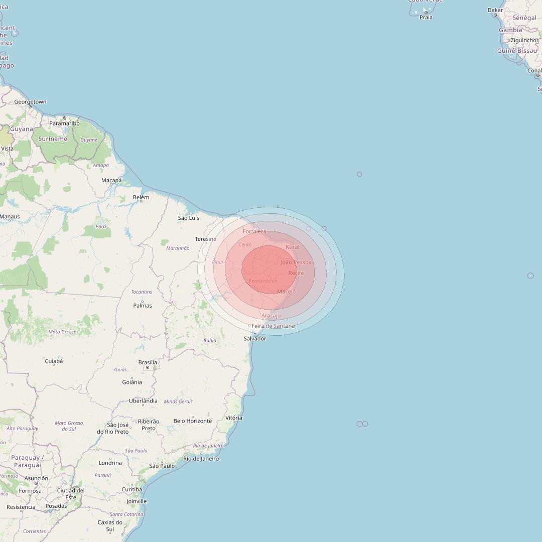 SES 14 at 47° W downlink Ku-band B12 User Spot beam coverage map