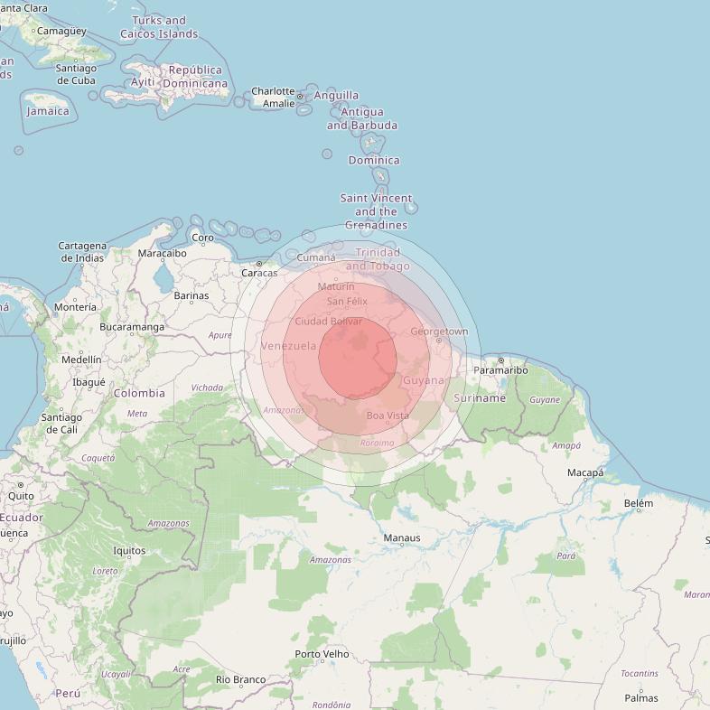 SES 14 at 47° W downlink Ku-band C03 User Spot beam coverage map