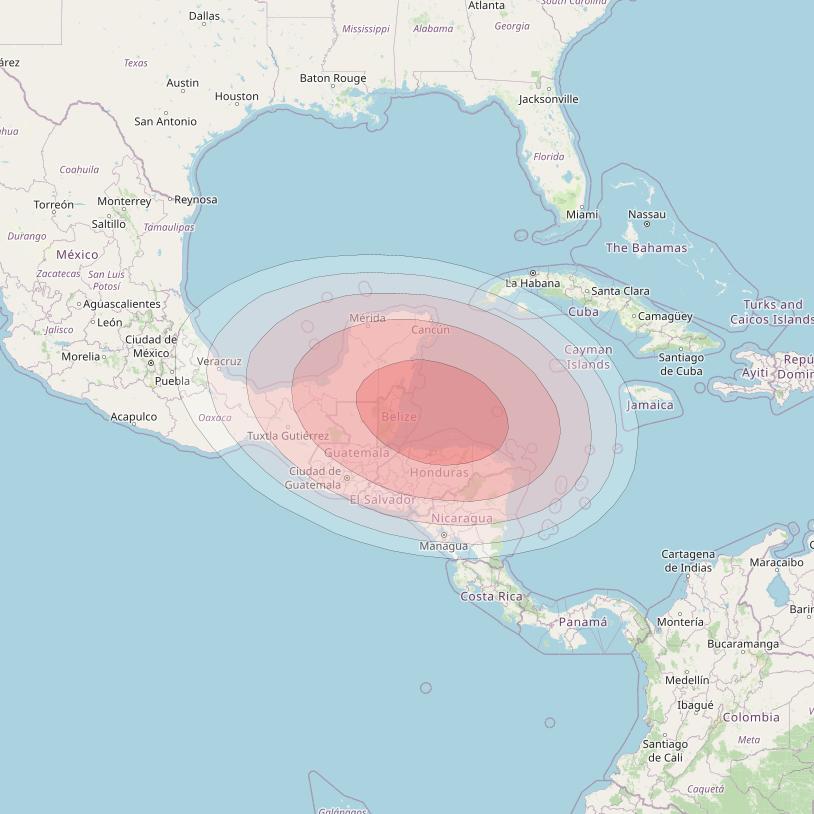 SES 14 at 47° W downlink Ku-band E02 User Spot beam coverage map