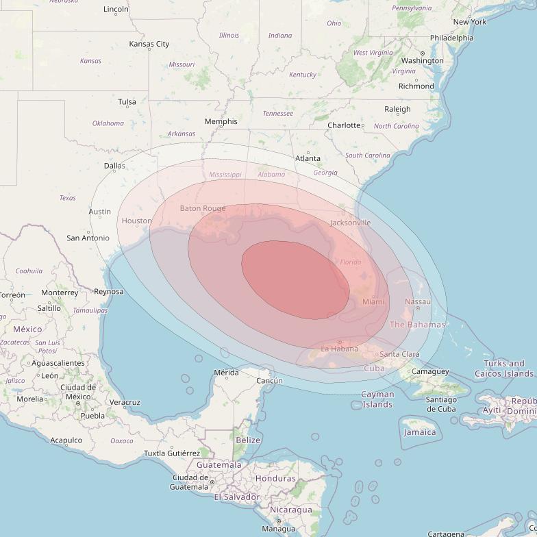 SES 14 at 47° W downlink Ku-band E03 User Spot beam coverage map