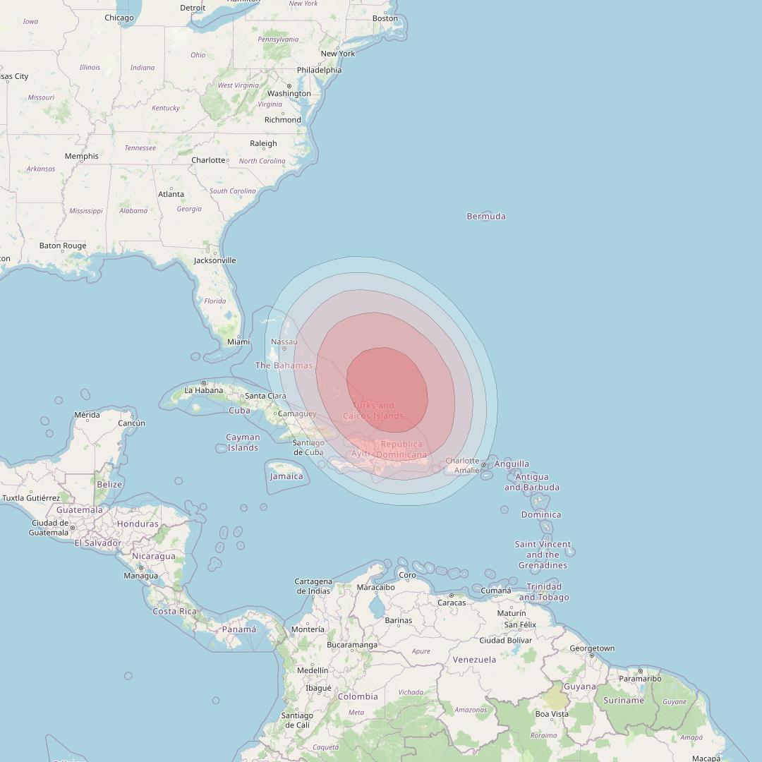 SES 14 at 47° W downlink Ku-band E04 User Spot beam coverage map