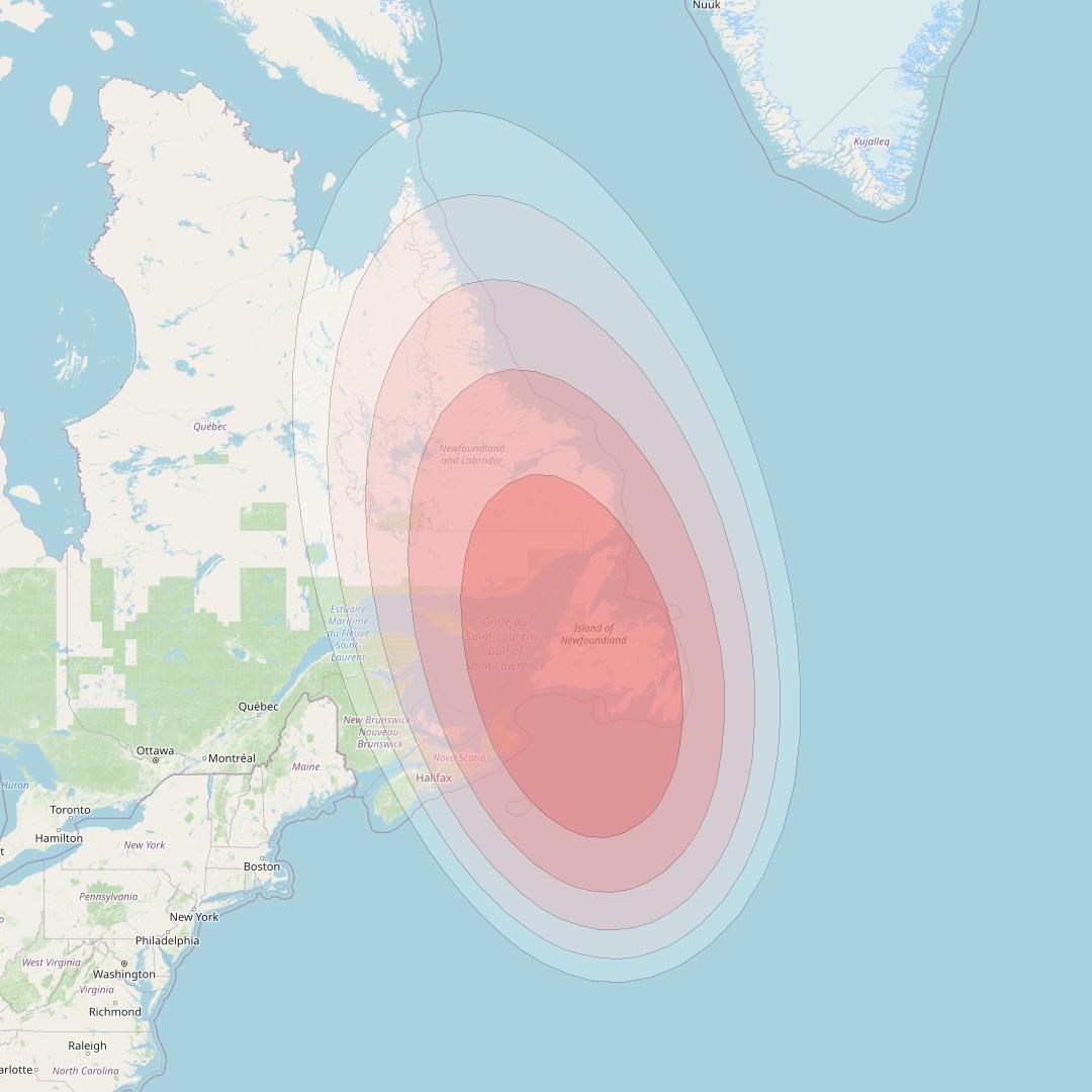 SES 14 at 47° W downlink Ku-band H01 User Spot beam coverage map