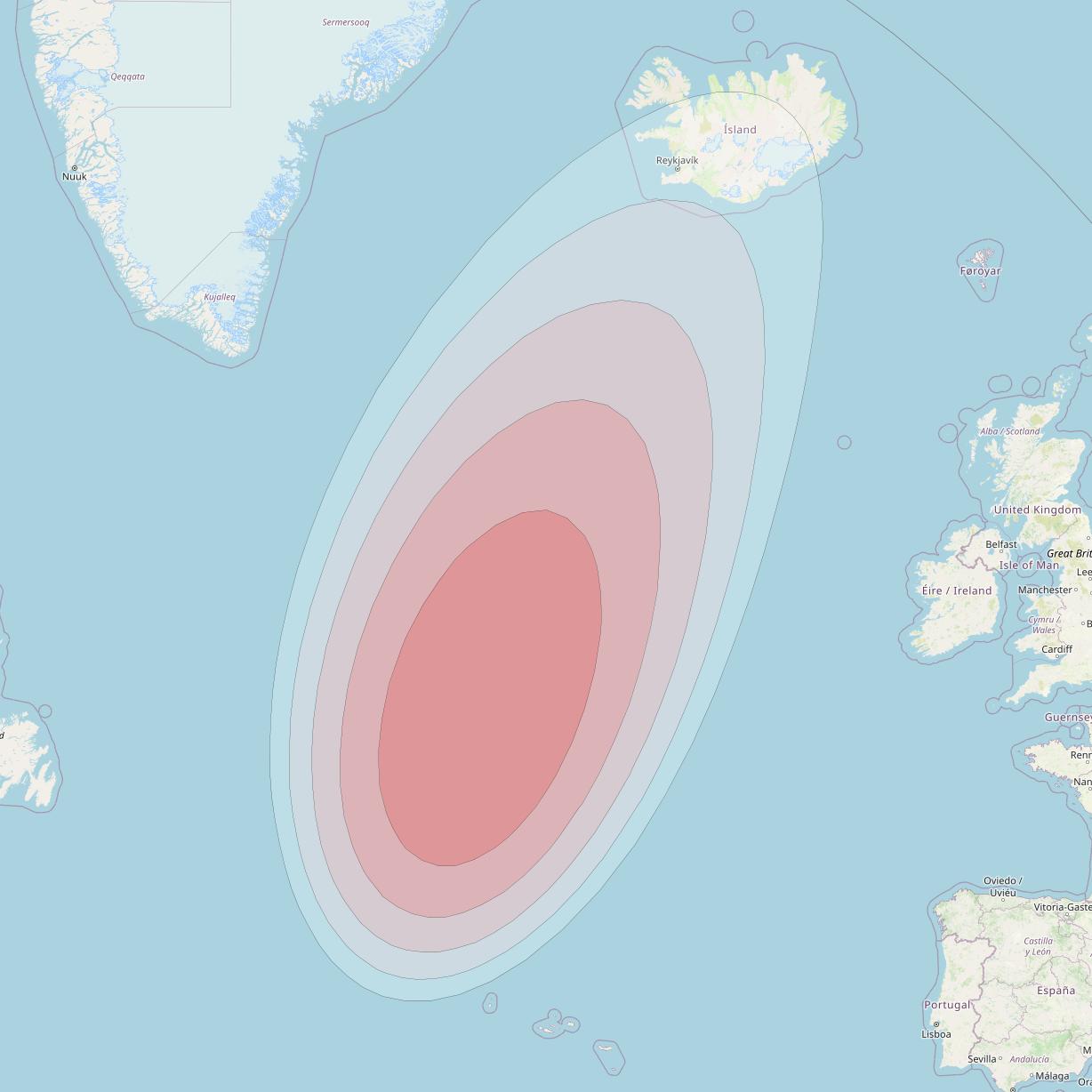 SES 14 at 47° W downlink Ku-band H03 User Spot beam coverage map