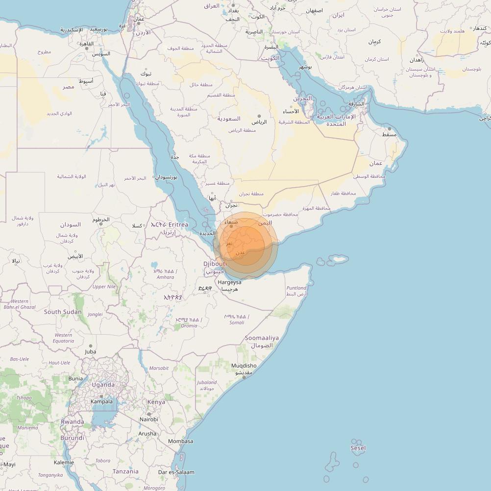 Al Yah 2 at 48° E downlink Ka-band Spot 40 User beam coverage map