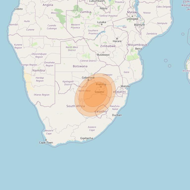 Al Yah 2 at 48° E downlink Ka-band Spot 60 User beam coverage map