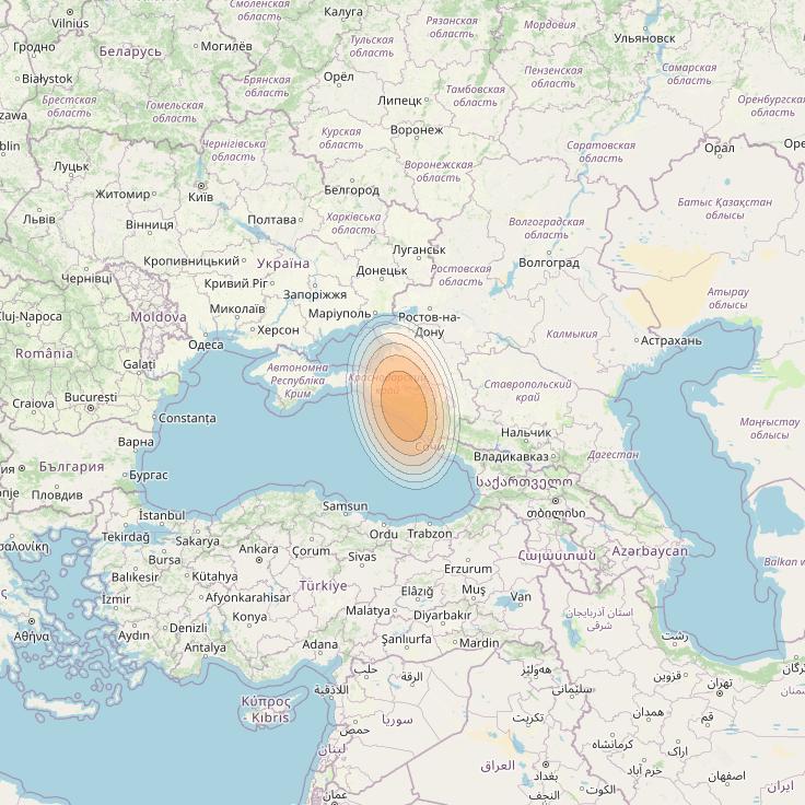 Yamal 601 at 49° E downlink Ka-band Spot01 Pol B MG-1 beam coverage map