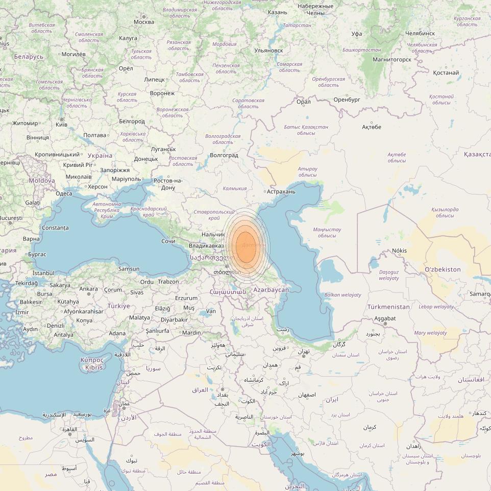 Yamal 601 at 49° E downlink Ka-band Spot03 Pol B MG-2 beam coverage map