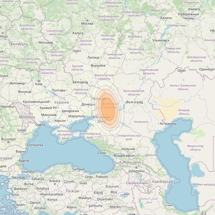 Yamal 601 at 49° E downlink Ka-band Spot04 Pol A MG-1 beam coverage map