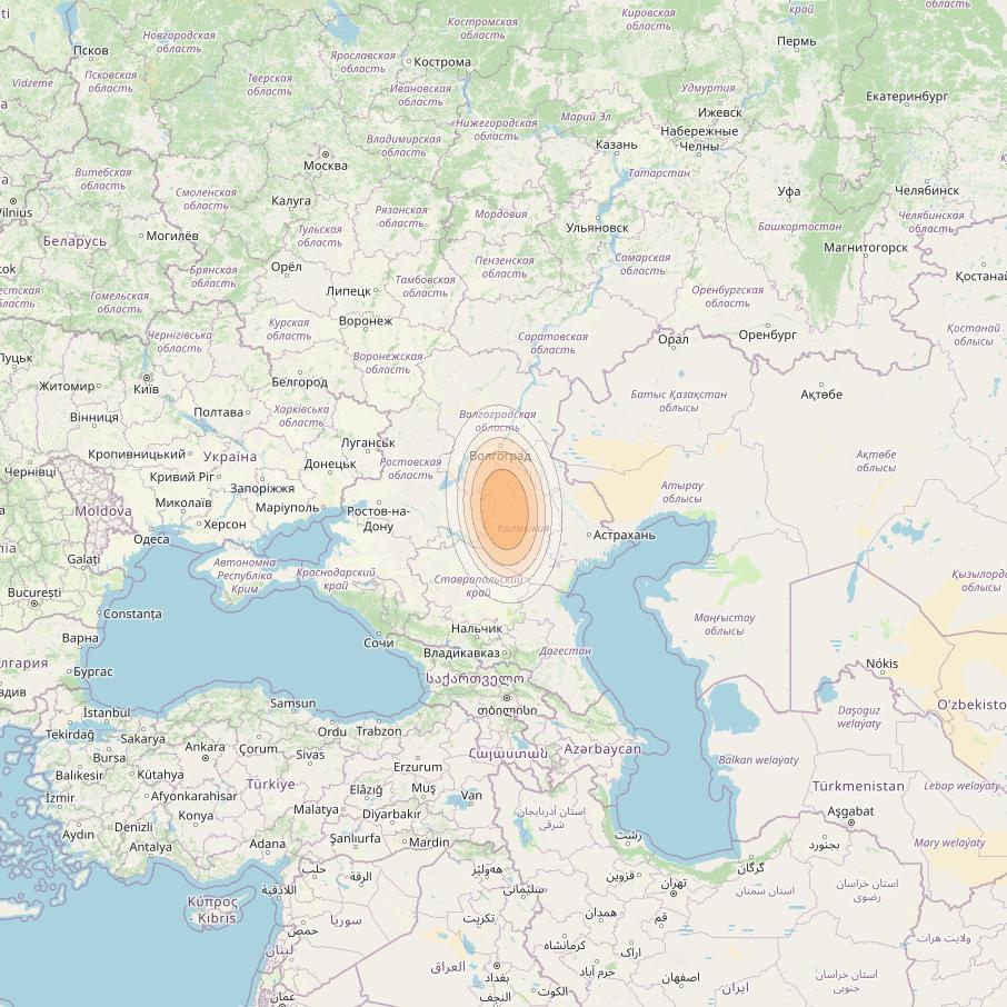 Yamal 601 at 49° E downlink Ka-band Spot05 Pol A MG-1 beam coverage map