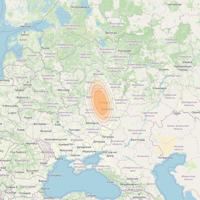 Yamal 601 at 49° E downlink Ka-band Spot08 Pol B MG-1 beam coverage map