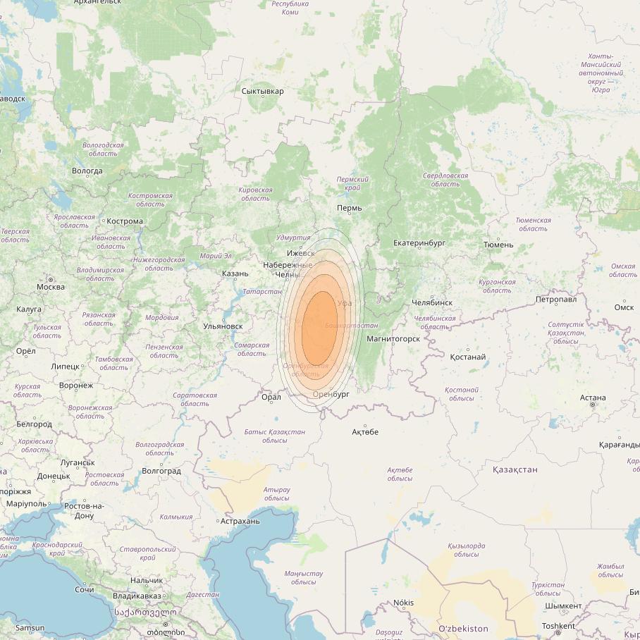 Yamal 601 at 49° E downlink Ka-band Spot16 Pol A MG-2 beam coverage map