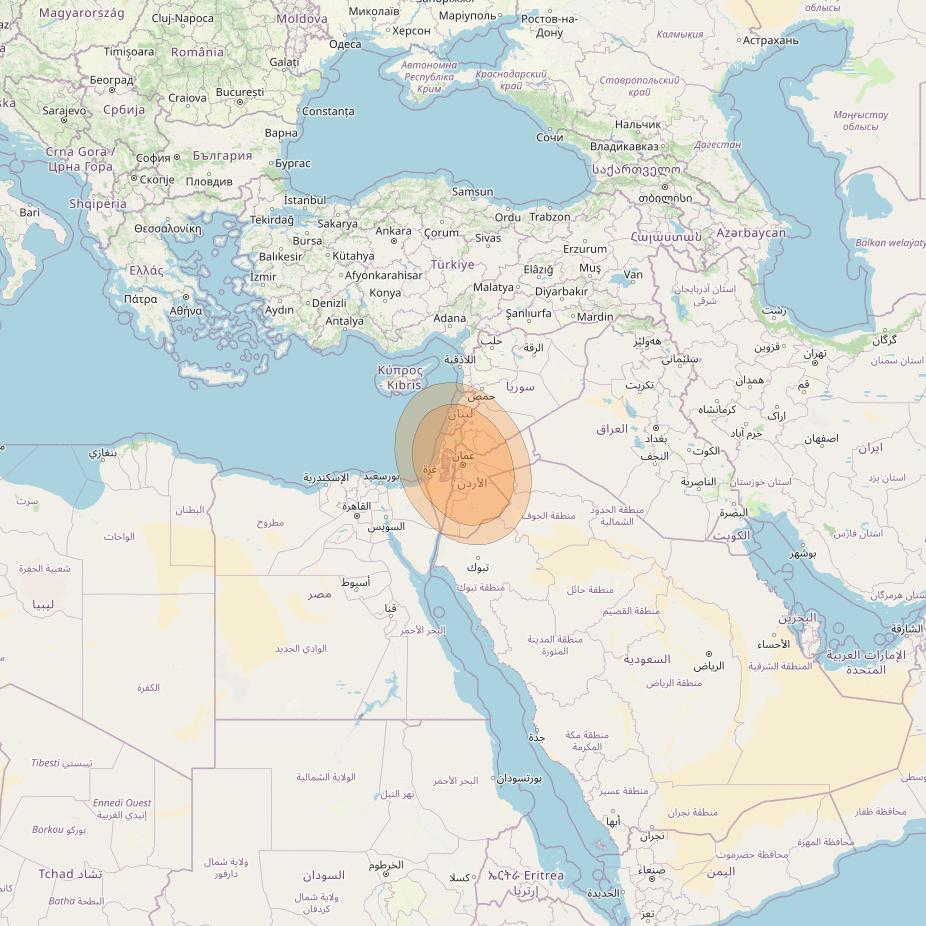 Turksat 4B at 50° E downlink Ka-band S06 User Spot beam coverage map