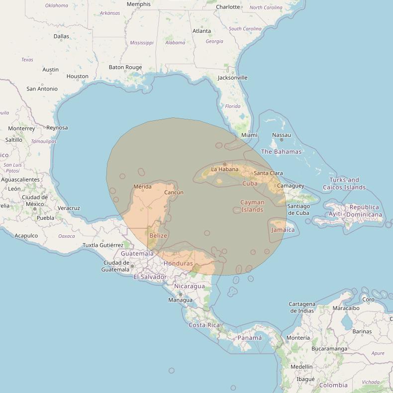 Inmarsat GX2 at 55° W downlink Ka-band S17DL Spot beam coverage map