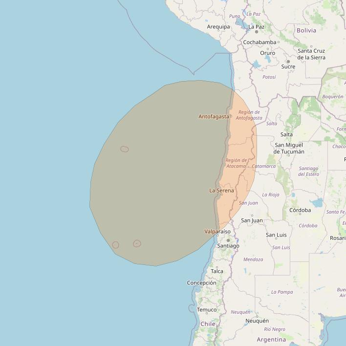 Inmarsat GX2 at 55° W downlink Ka-band S21DL Spot beam coverage map