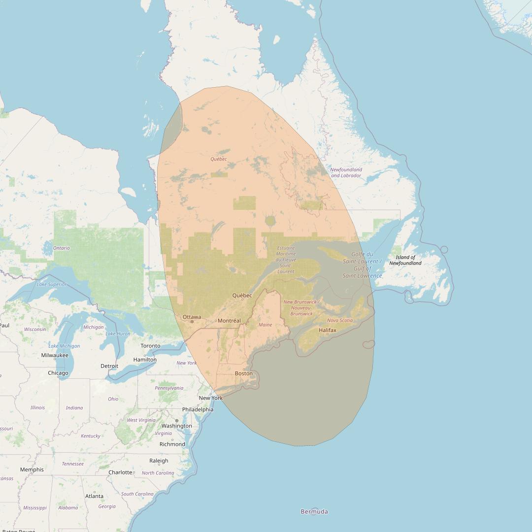 Inmarsat GX2 at 55° W downlink Ka-band S37DL Spot beam coverage map