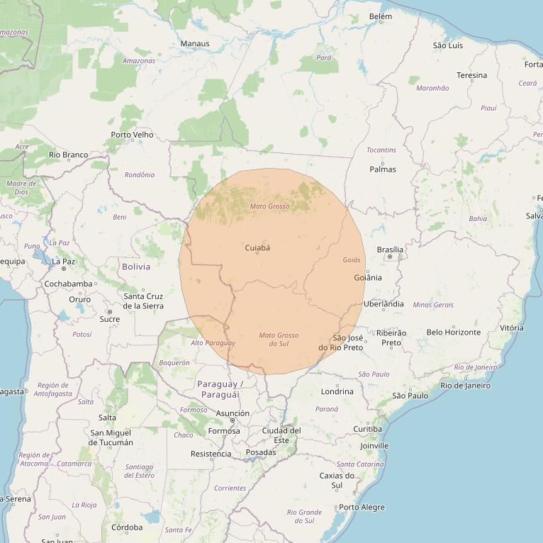 Inmarsat GX2 at 55° W downlink Ka-band S42DL Spot beam coverage map