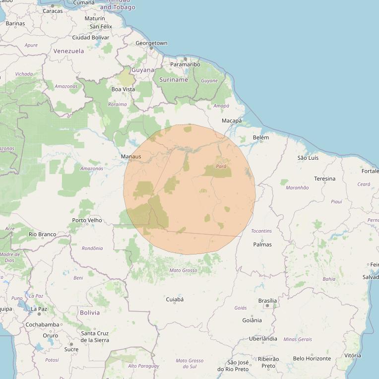 Inmarsat GX2 at 55° W downlink Ka-band S43DL Spot beam coverage map