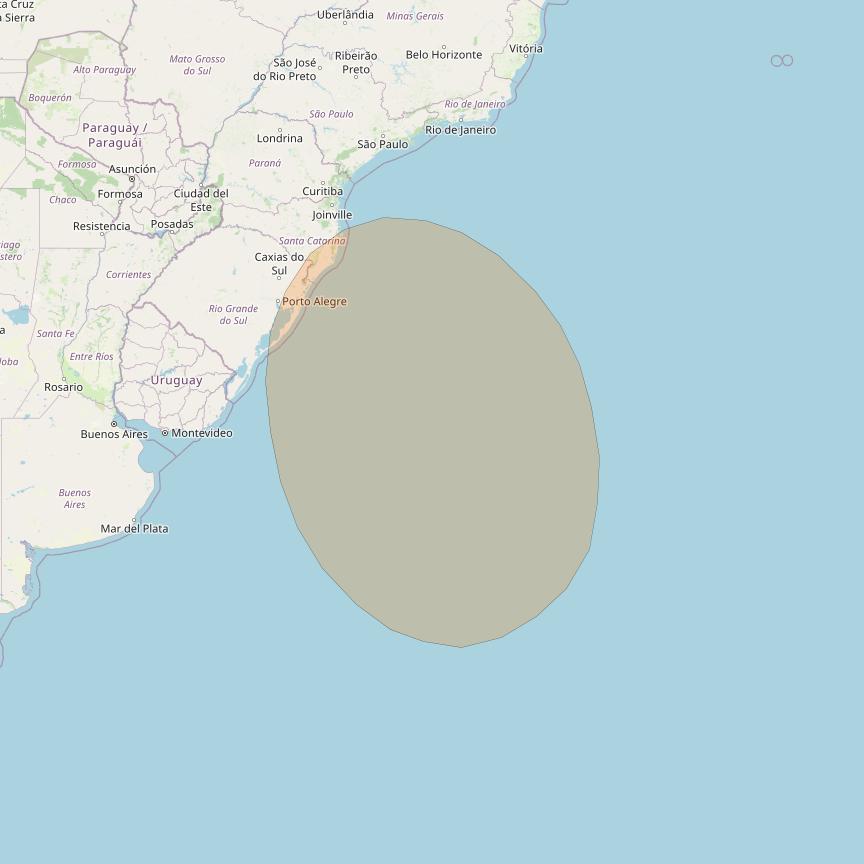 Inmarsat GX2 at 55° W downlink Ka-band S50DL Spot beam coverage map